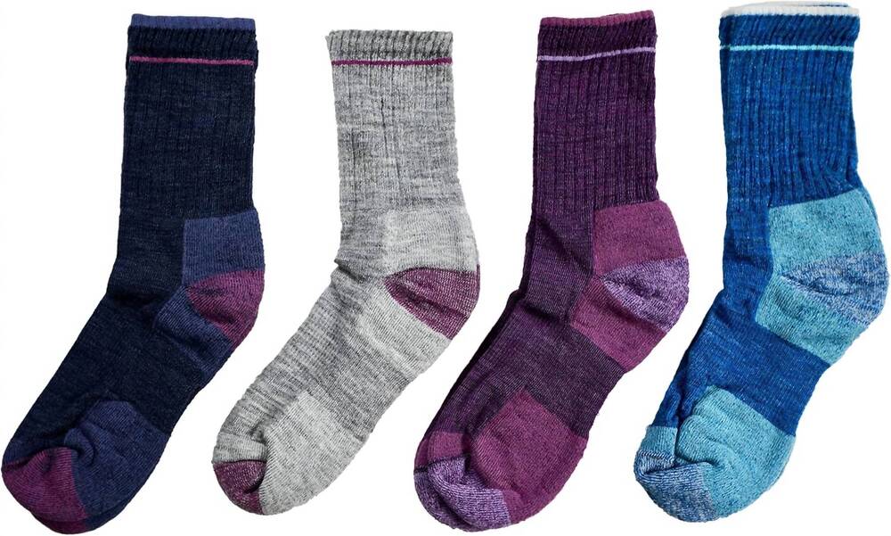 NEW KIRKLAND SIGNATURE women's winter wool 4 pack socks in purple